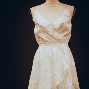 New! Express Eyelet Lace Ruffle Hem Cami Dress Size Small